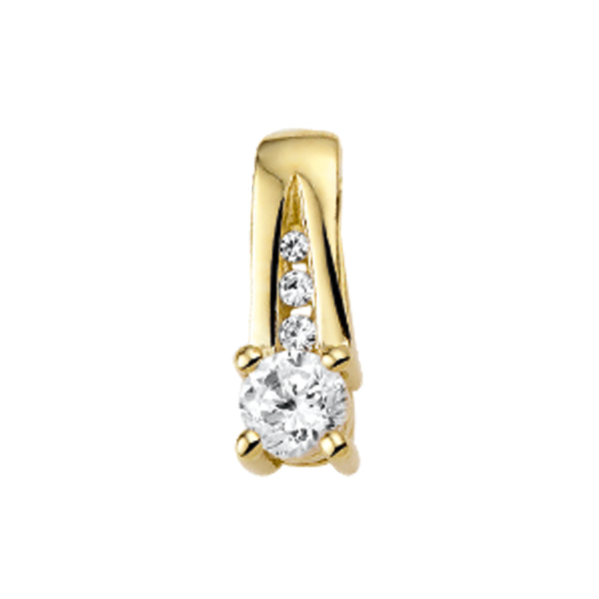 Gouden hanger met 4 mm zirkonia