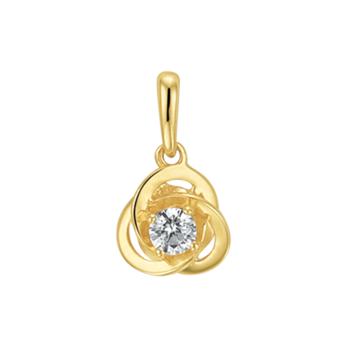 Gouden hanger mooie zirkonia 8.5 mm