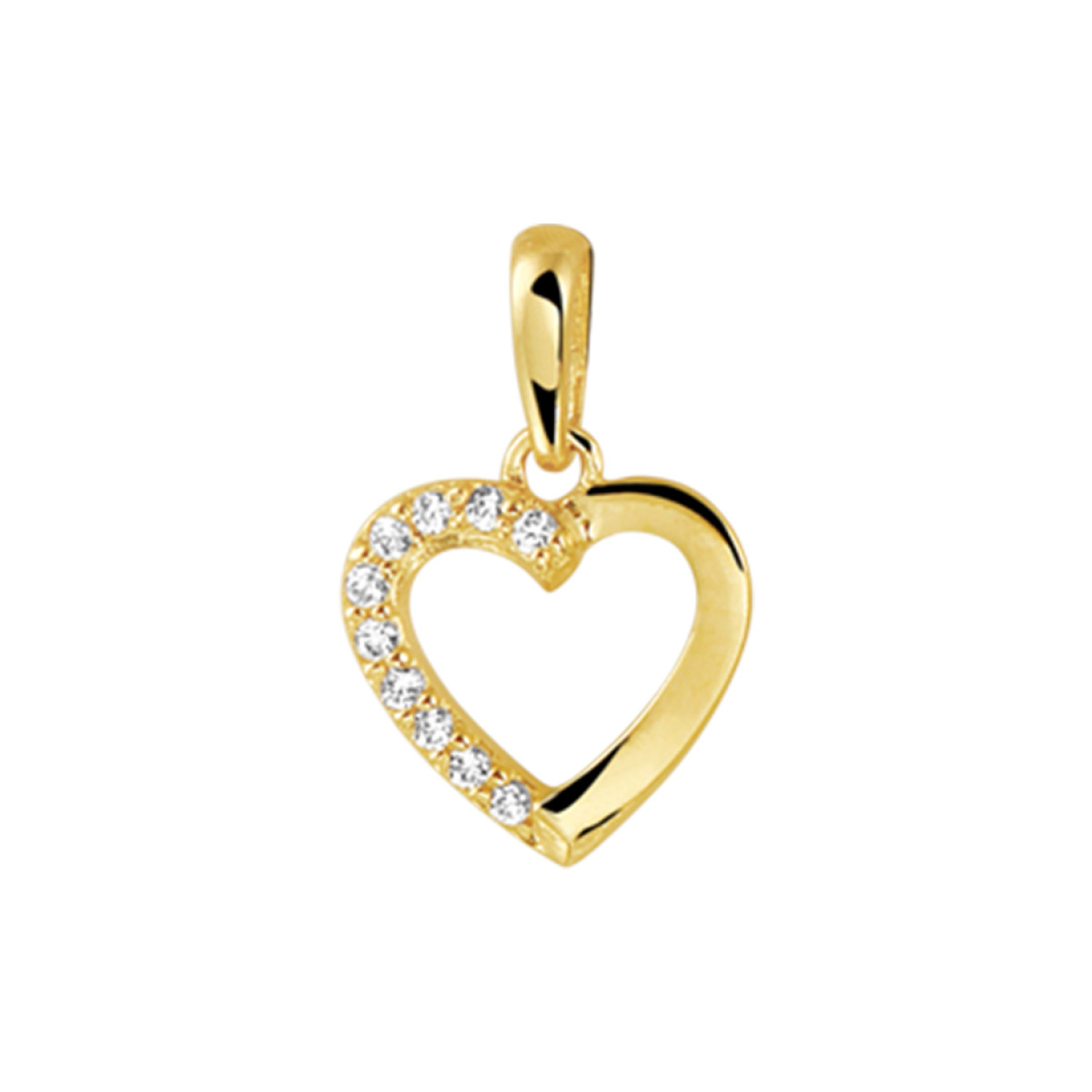 Gouden hart glad en zirkonia