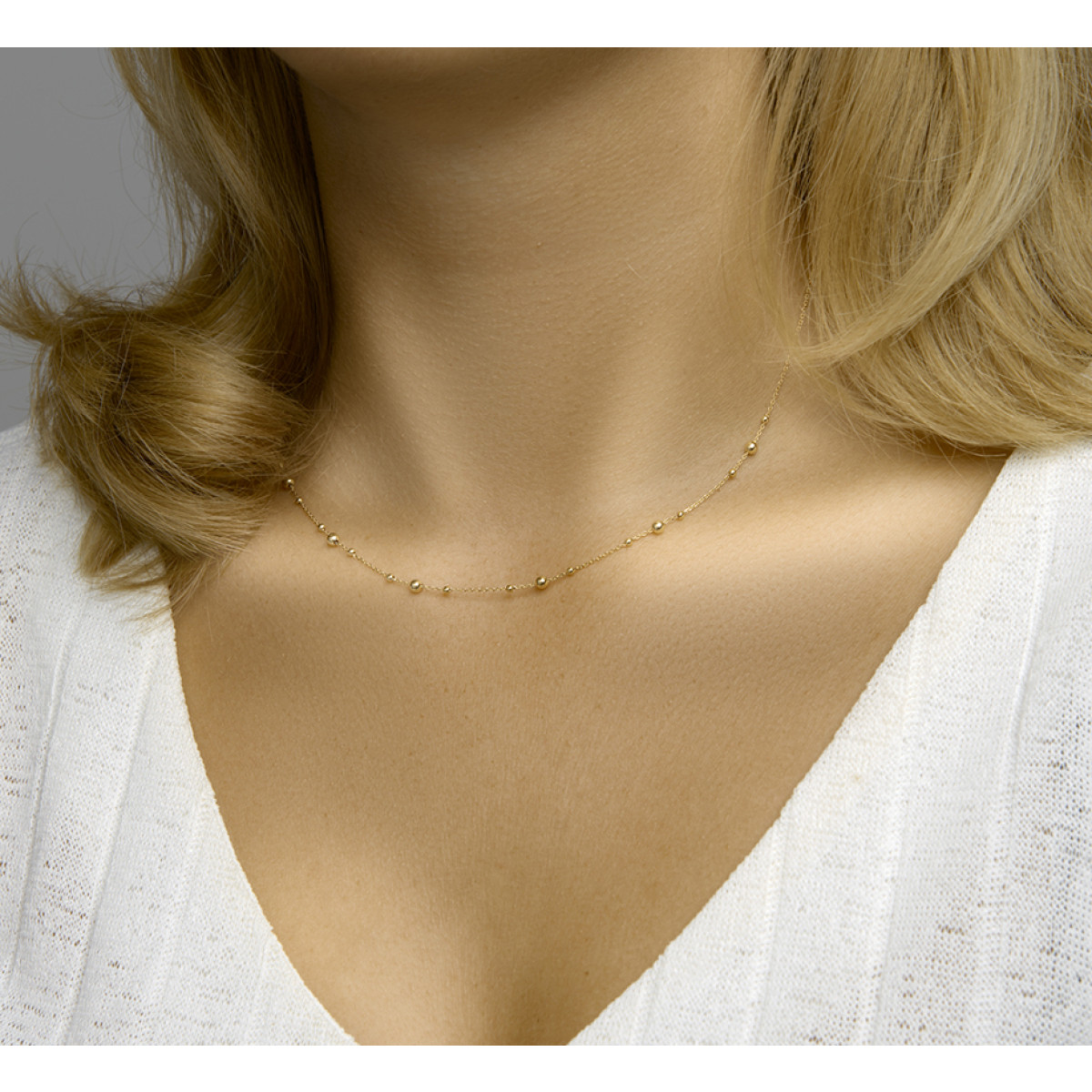 Gouden ketting met bolletjes 41 - 45 cm