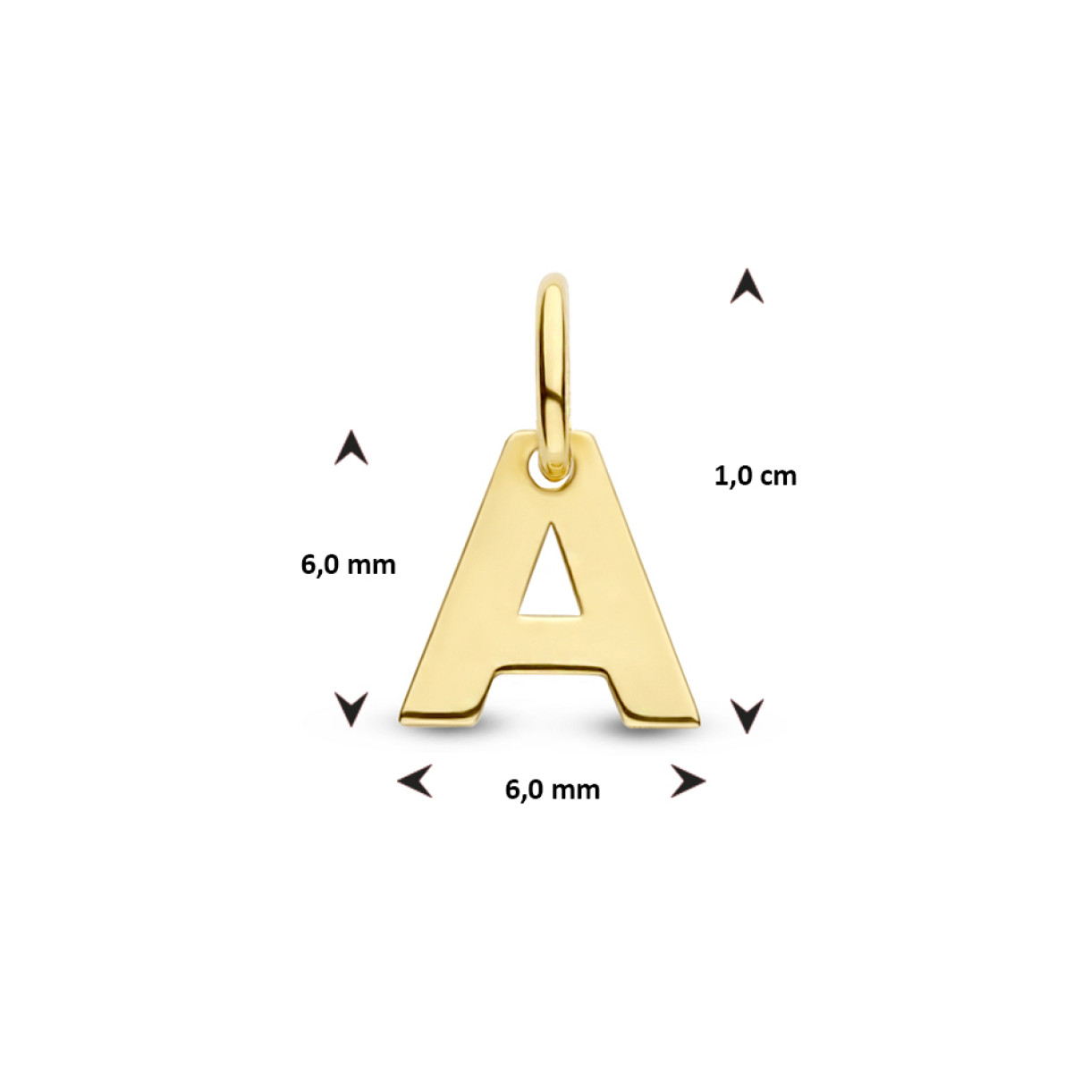 Gouden letter hanger 14-karaat