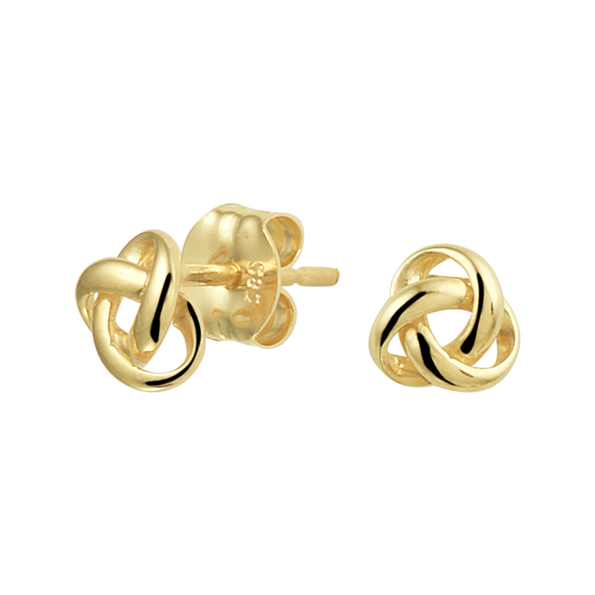 Gouden oorknopjes knoop