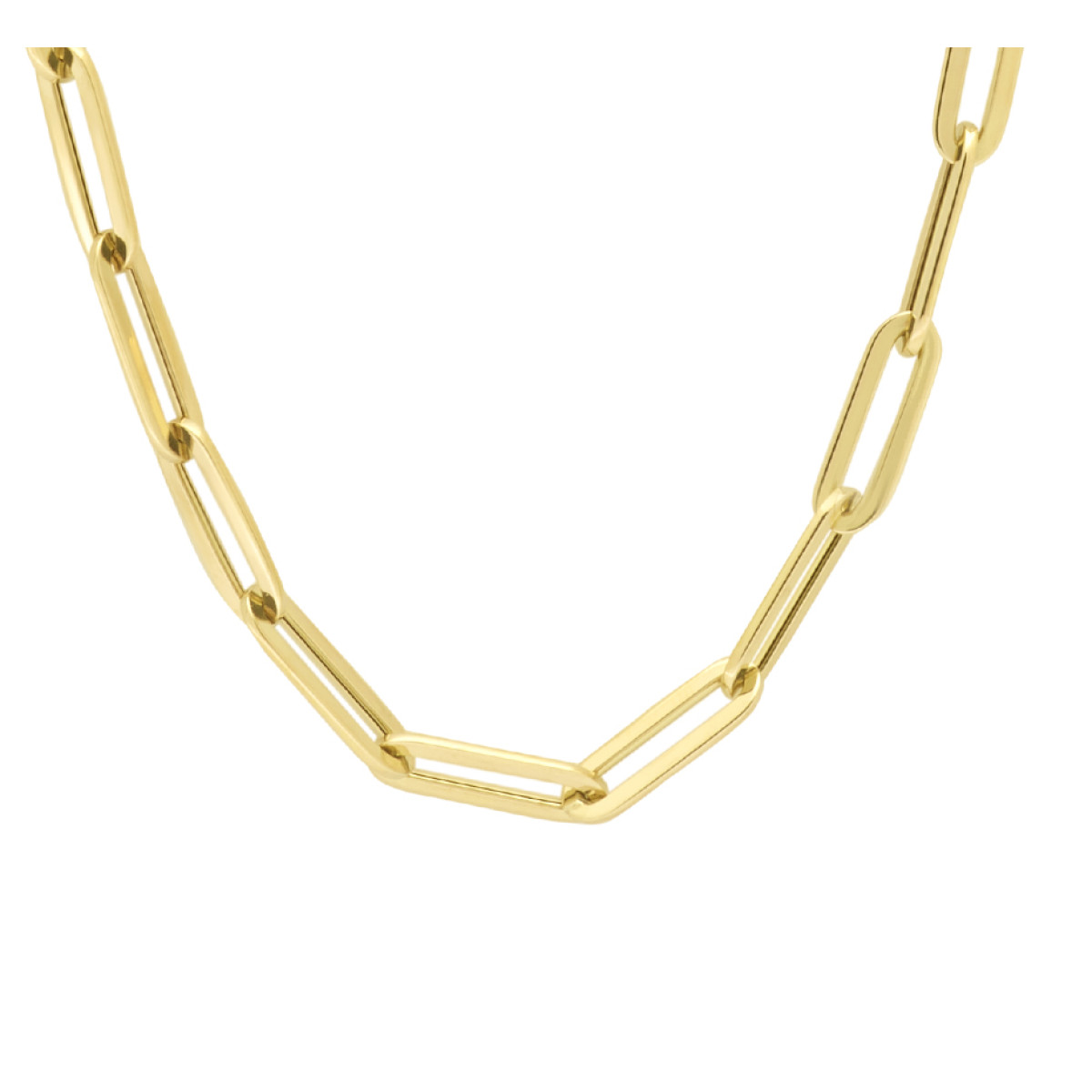 Gouden paperclip collier 5.0 mm 45 cm
