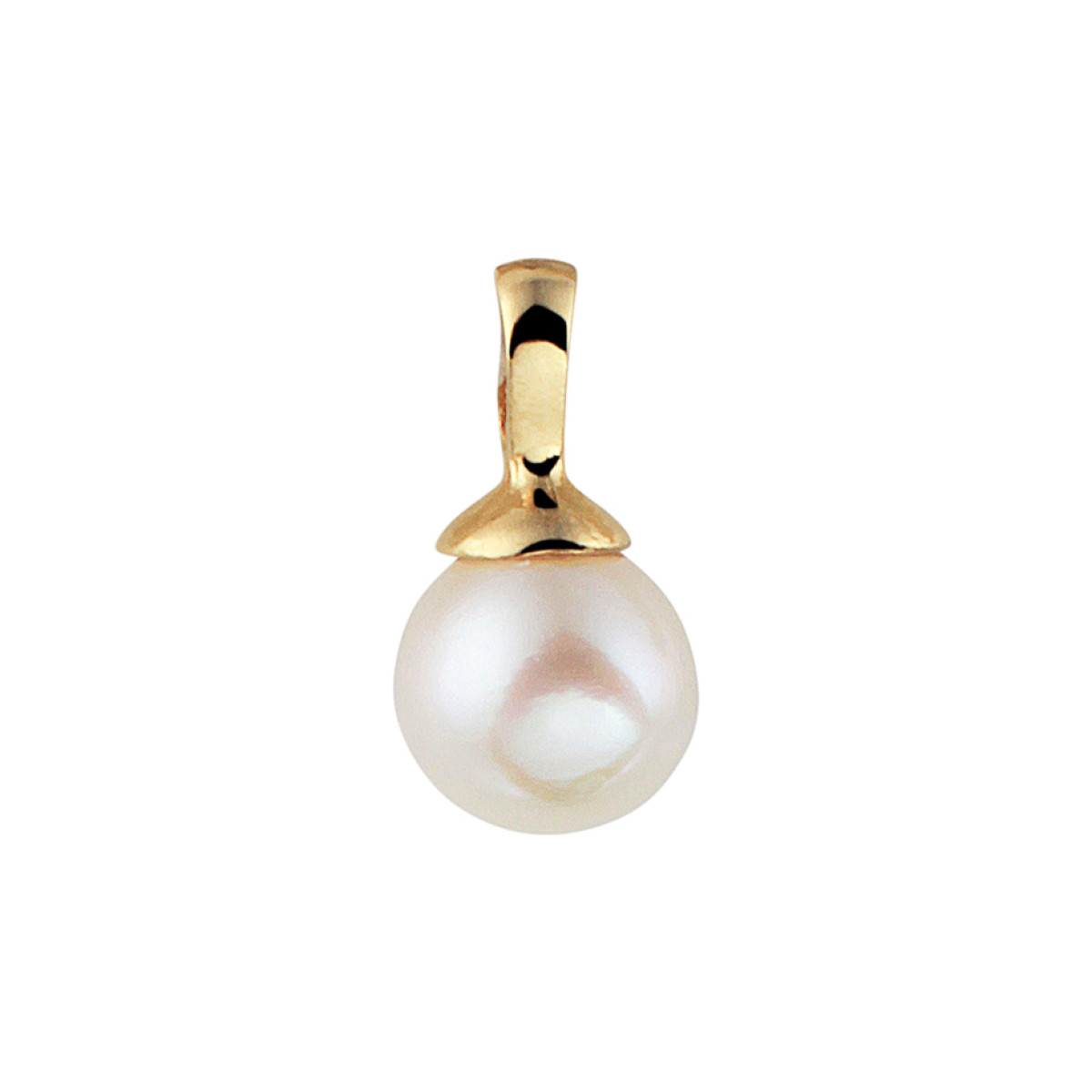 Gouden parel hanger strak