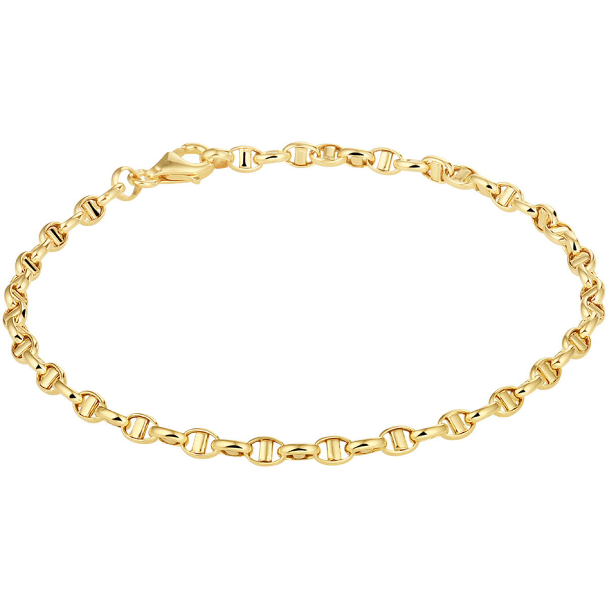 Gouden schakelarmband anker 18-19.5 cm