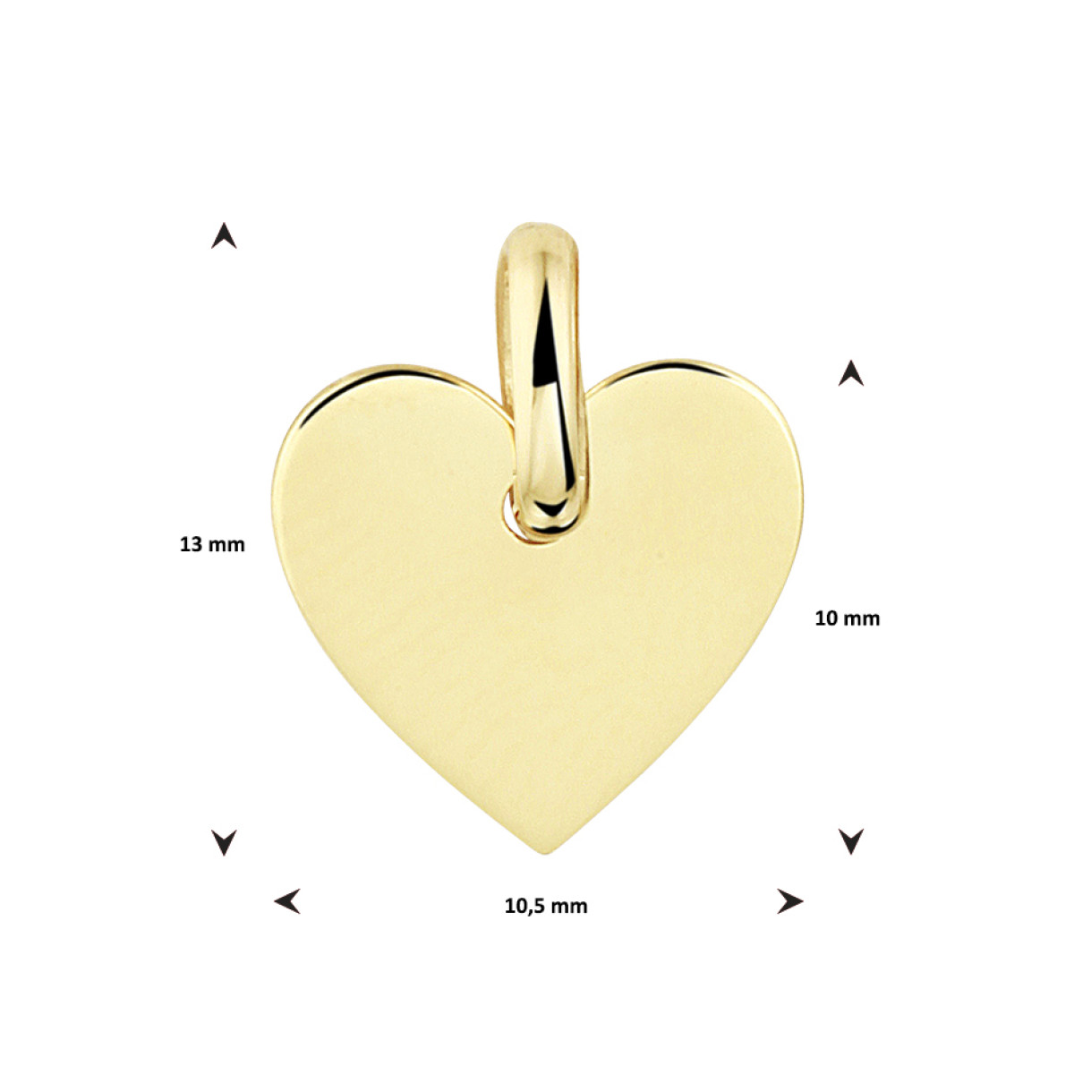 Graveerhanger hart goud 