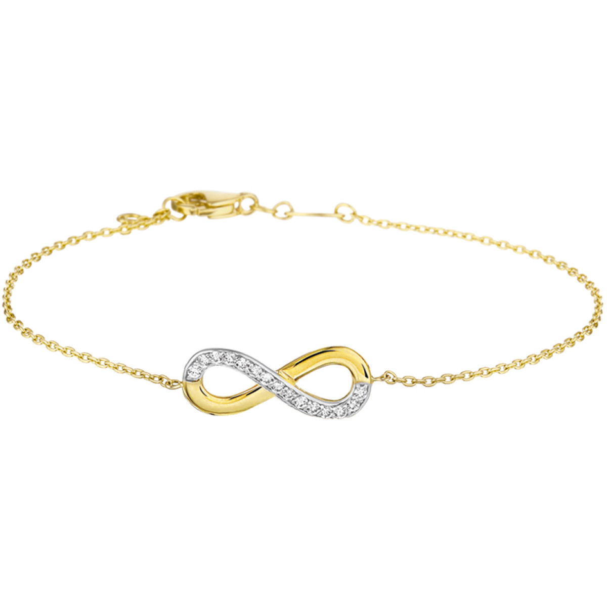 Infinity armband goud en zirkonia