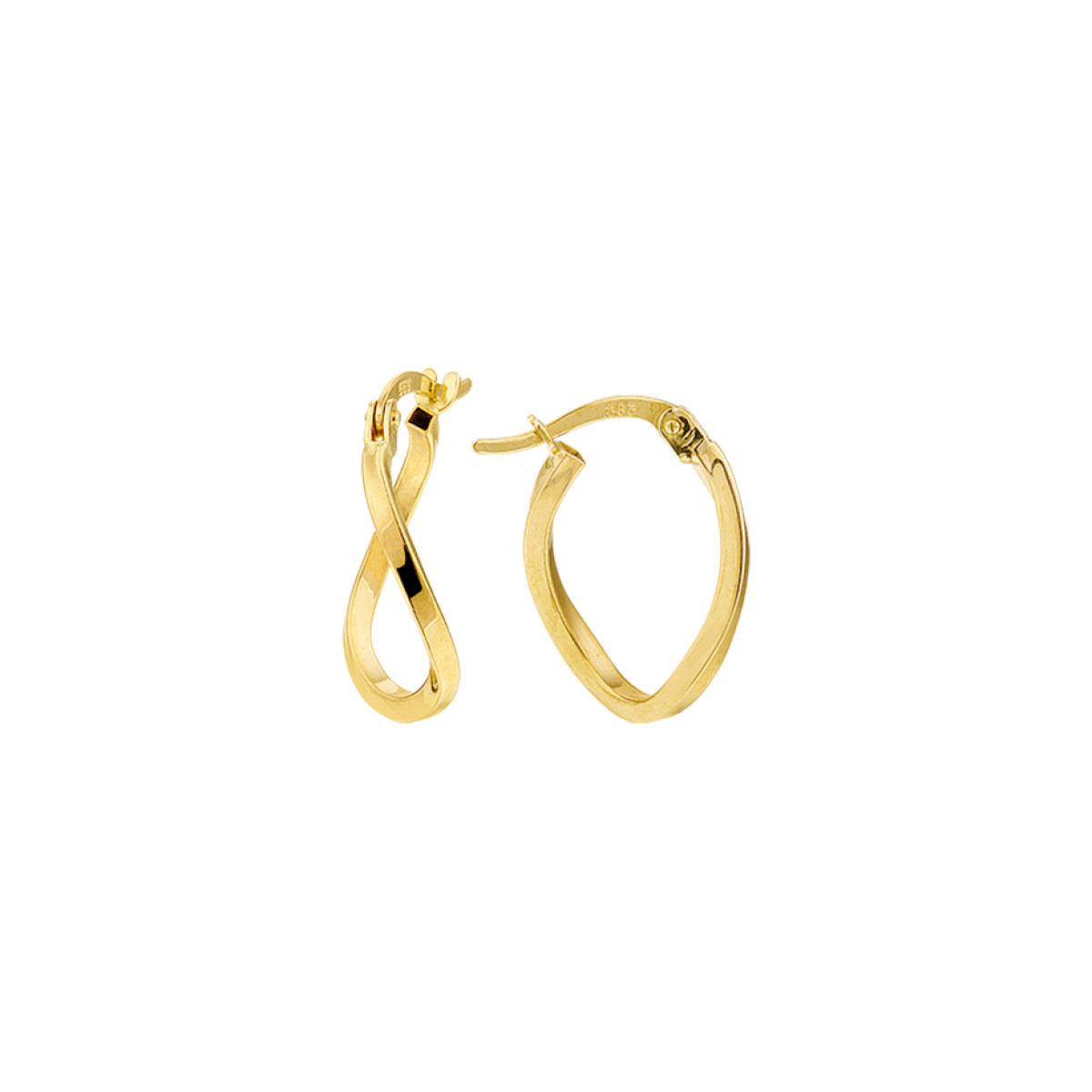 Trendy paar creolen van 14-karaat goud 18 mm x 1.5 mm