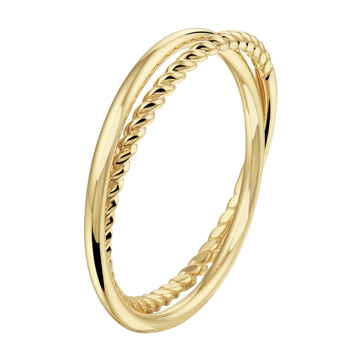 Mooie dubbele ring goud met gedraaide ring
