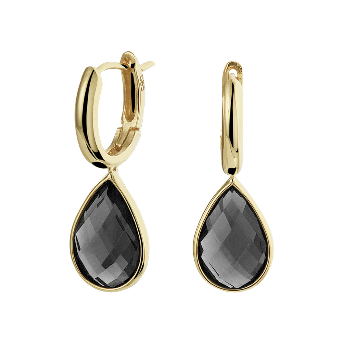Oorbellen met edelsteen onyx 26 mm