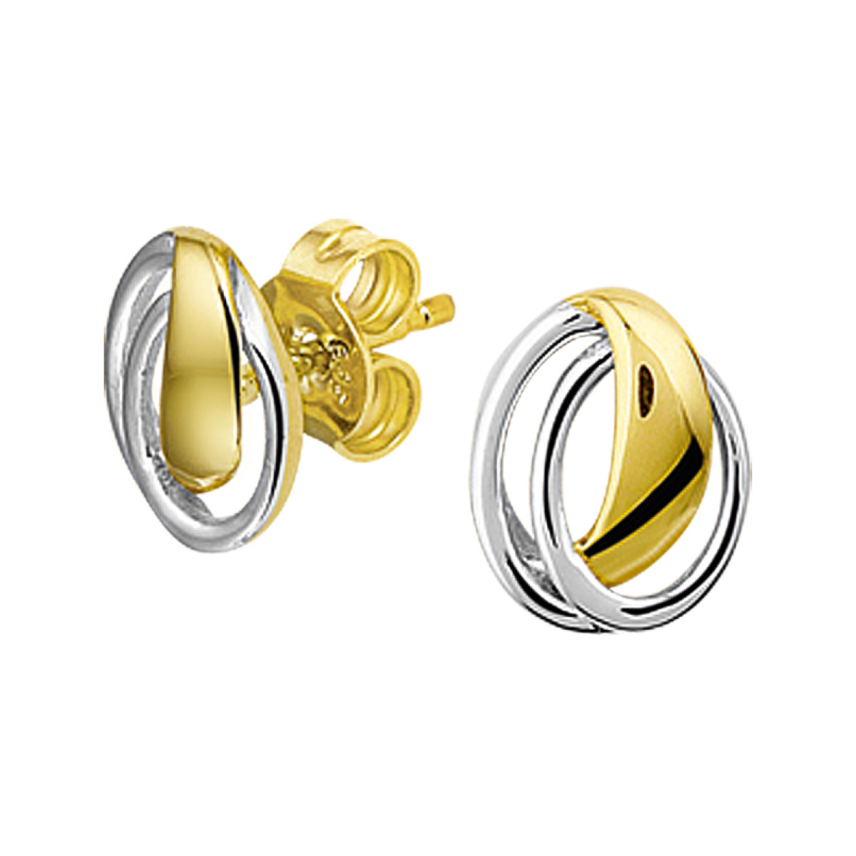 Oorknoppen van echt goud 7.5 mm hoog