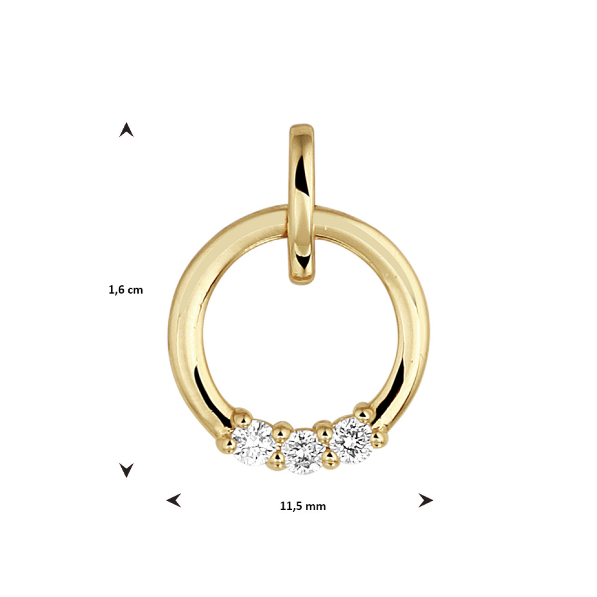 Prachtige diamanten hanger 0.09 crt 