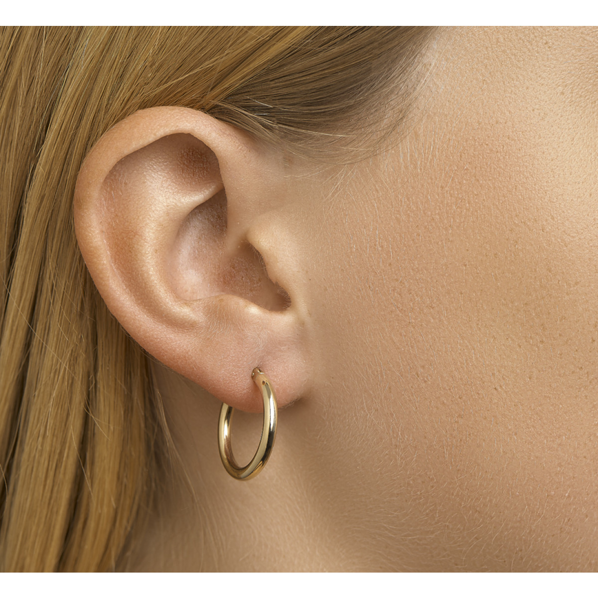 Setje creolen van echt goud 2.5 mm