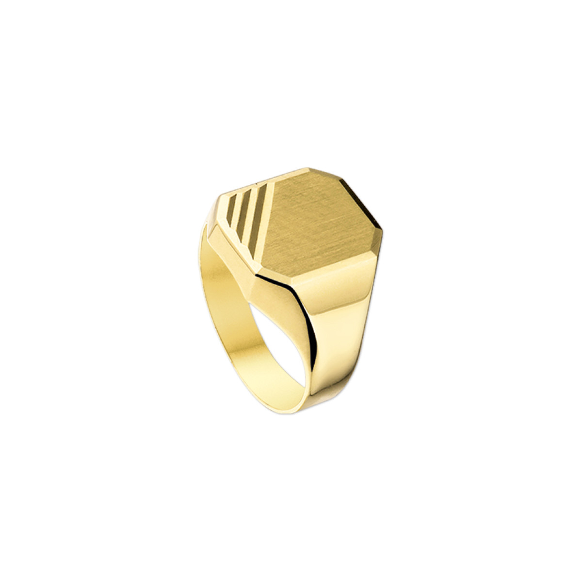 Strakke gouden zegelring voor mannen