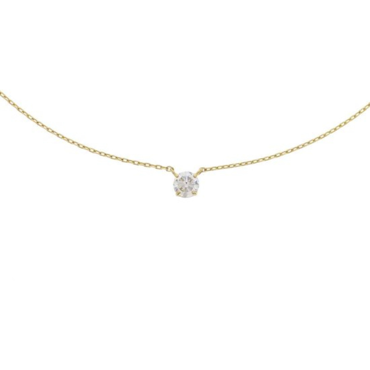 Zirkonia ketting goud 4 mm