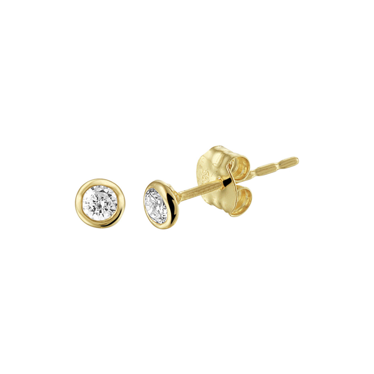 Zirkonia oorbellen goud 3.5 mm