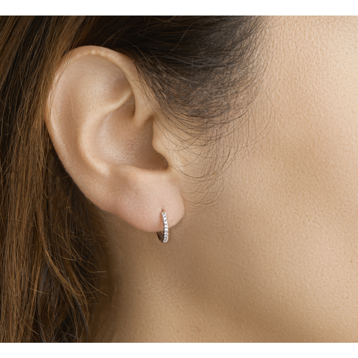 Edelsteen oorbellen met diamant witgoud