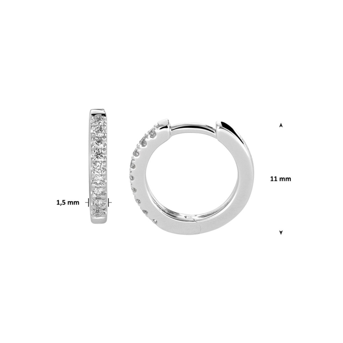 Edelsteen oorbellen met diamant witgoud