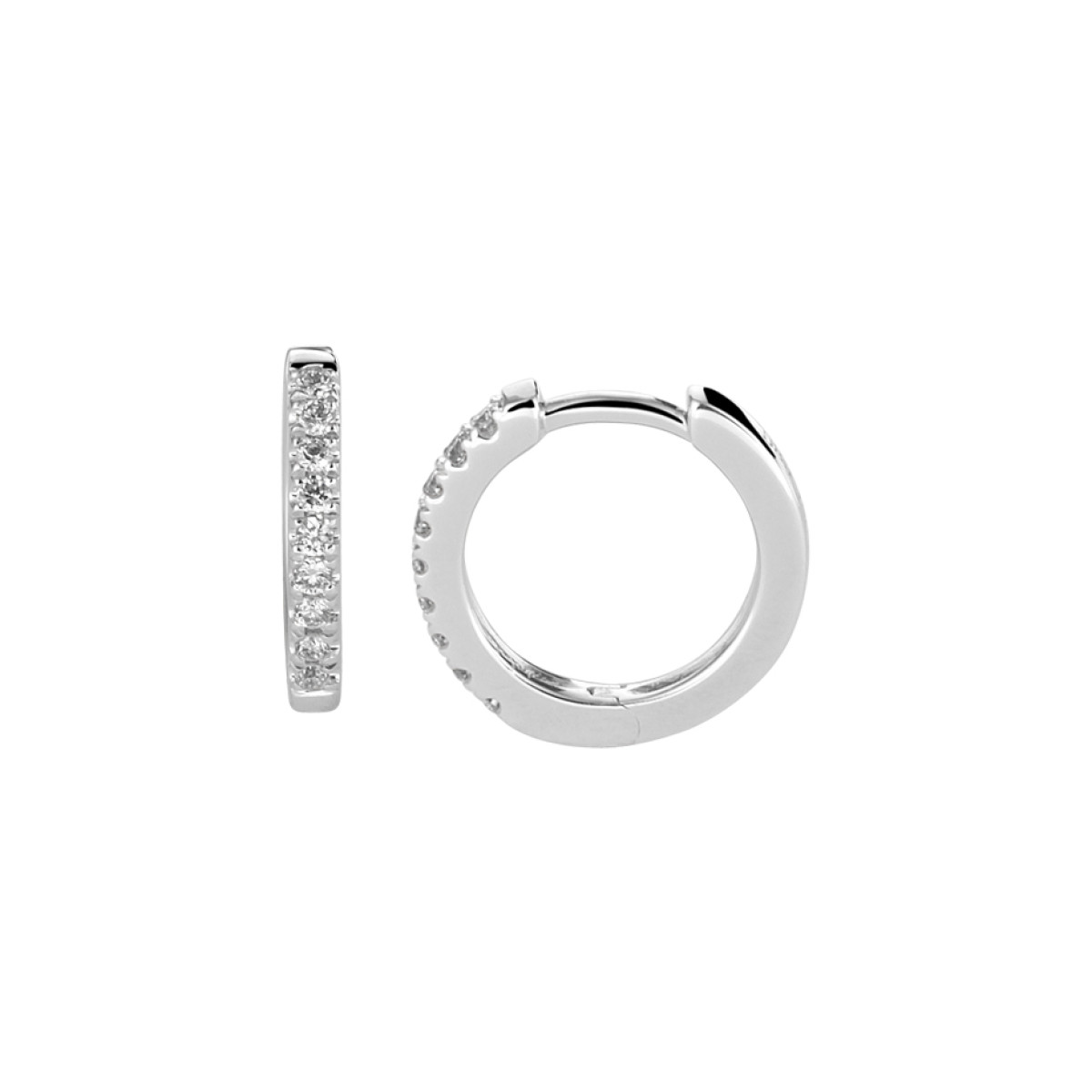 Edelsteen oorbellen met diamant witgoud