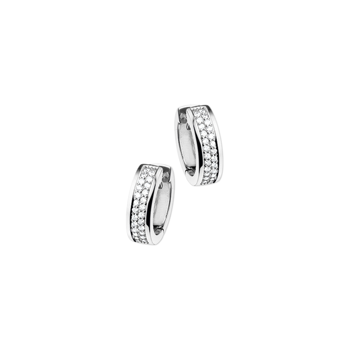 Klapcreolen van witgoud met diamant
