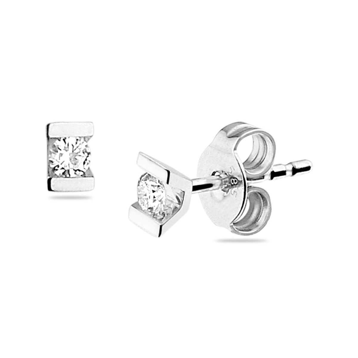 Oorbellen diamant witgoud