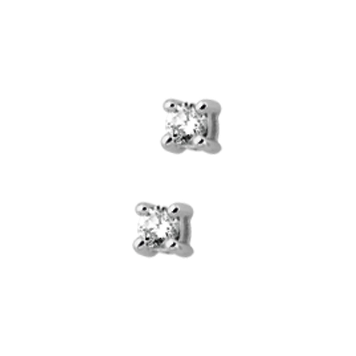 Set echt witgouden oorknoppen incl diamant