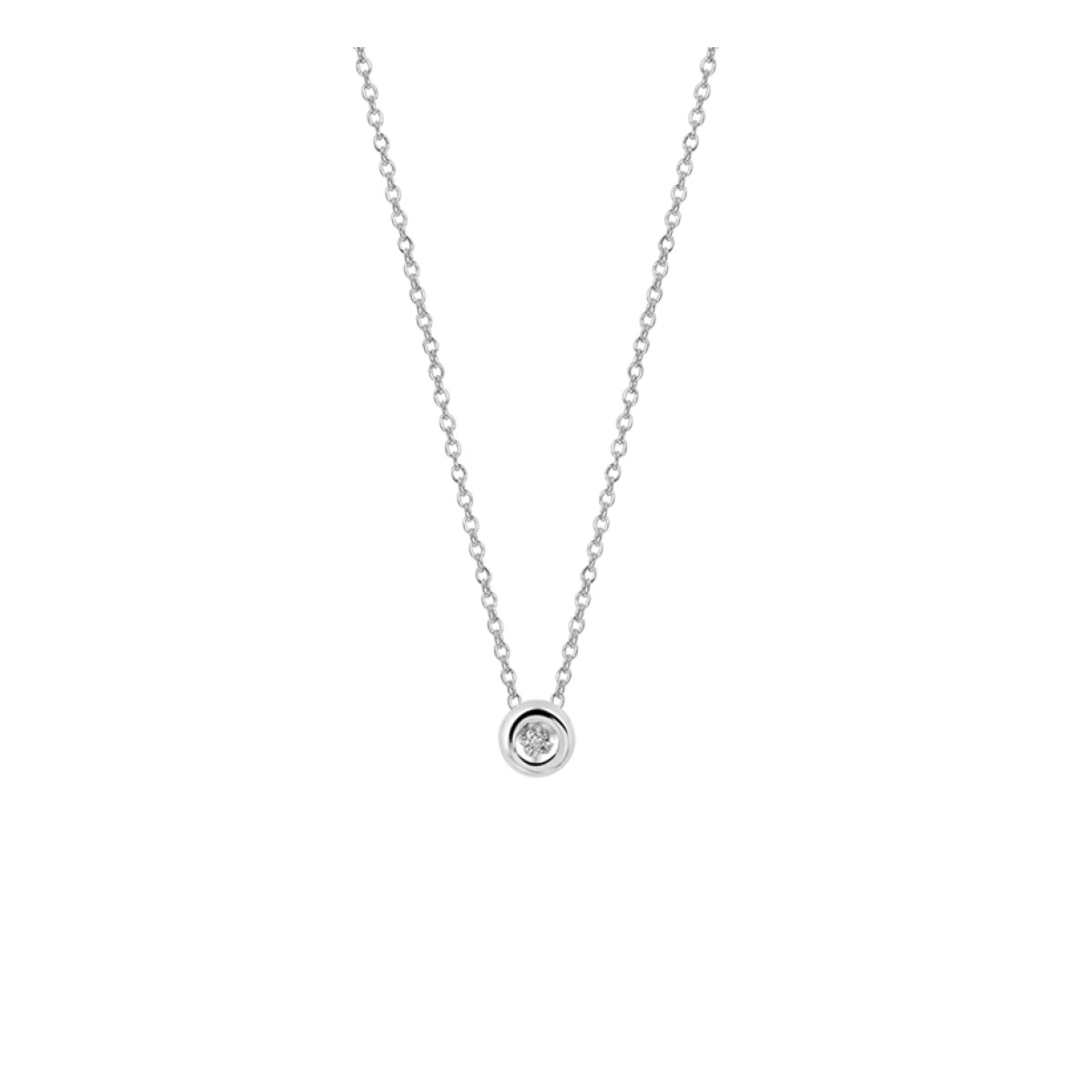 Witgouden ketting uitgevoerd met edelsteen diamant
