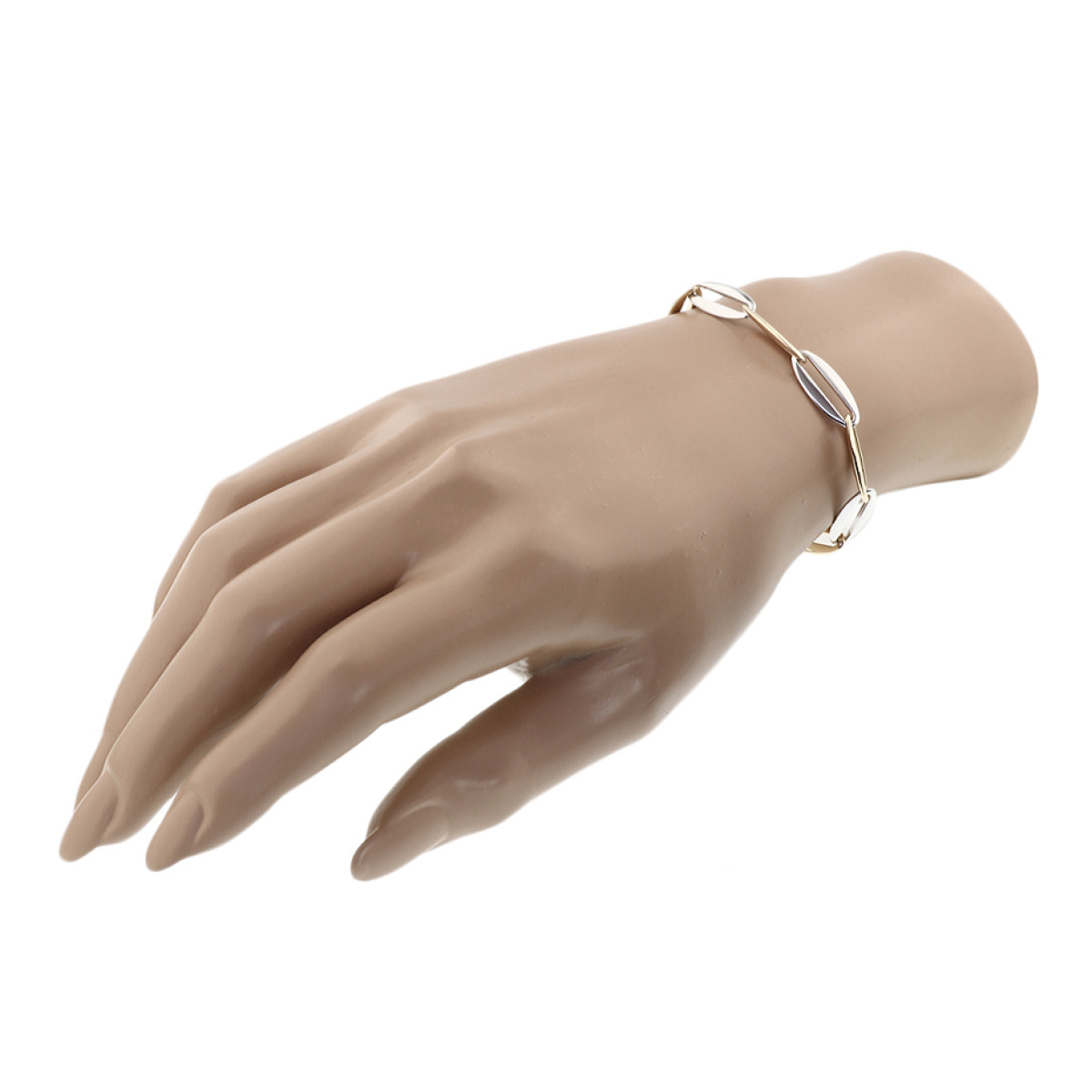Bicolor armband met anker schakels