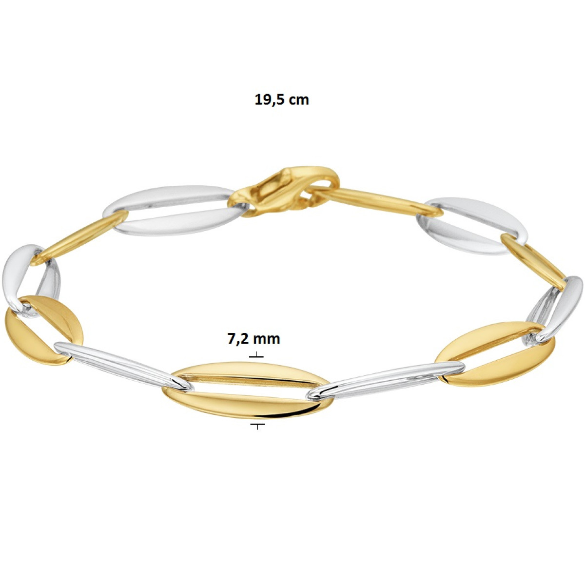 Bicolor armband met anker schakels