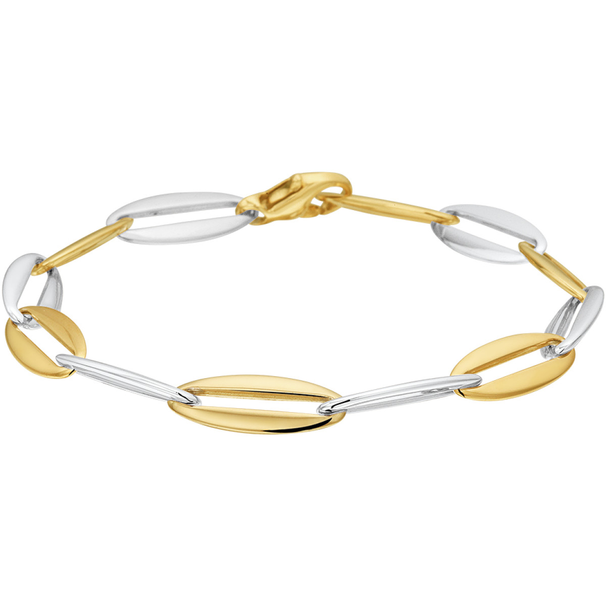 Bicolor armband met anker schakels