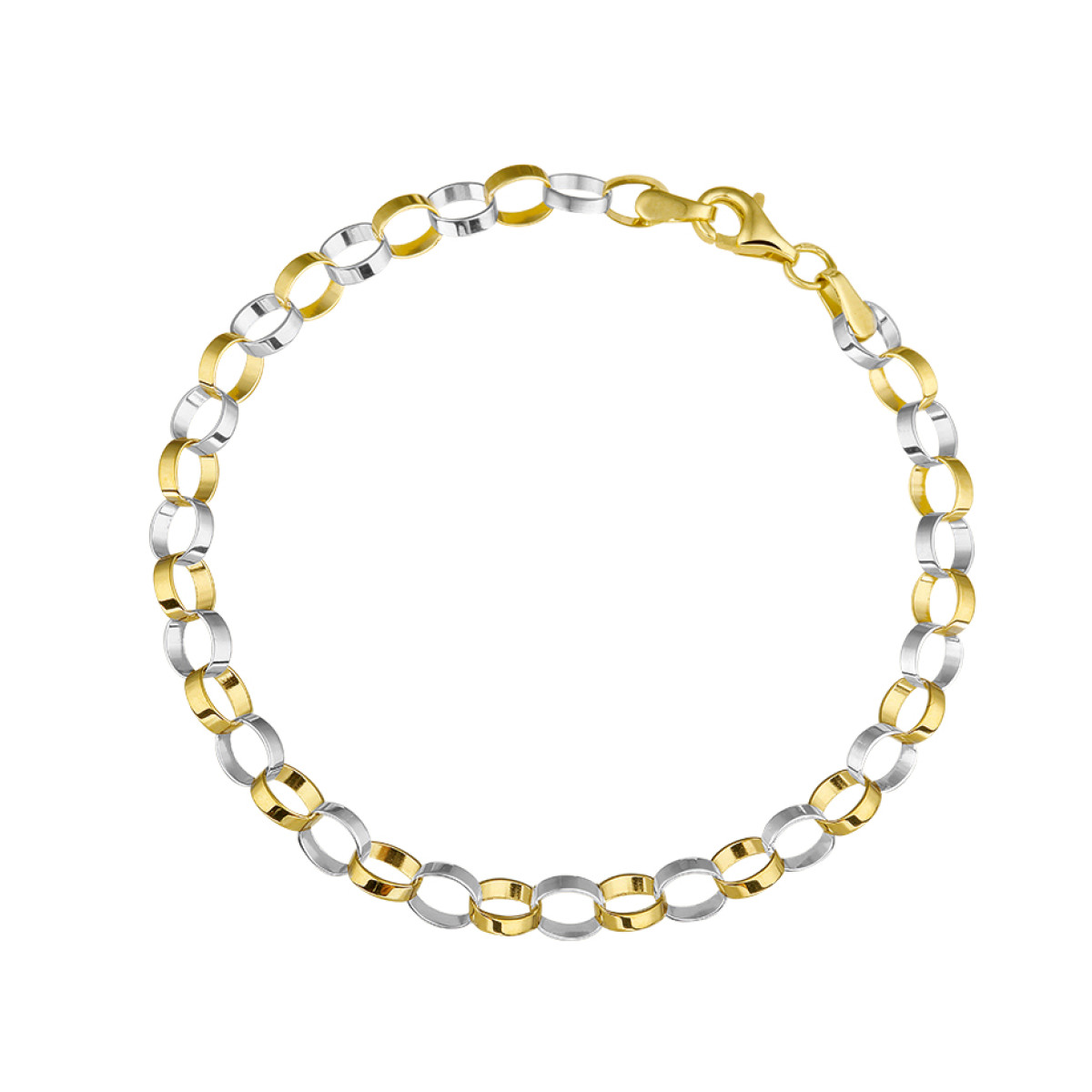 Bicolor gouden armband geschakeld