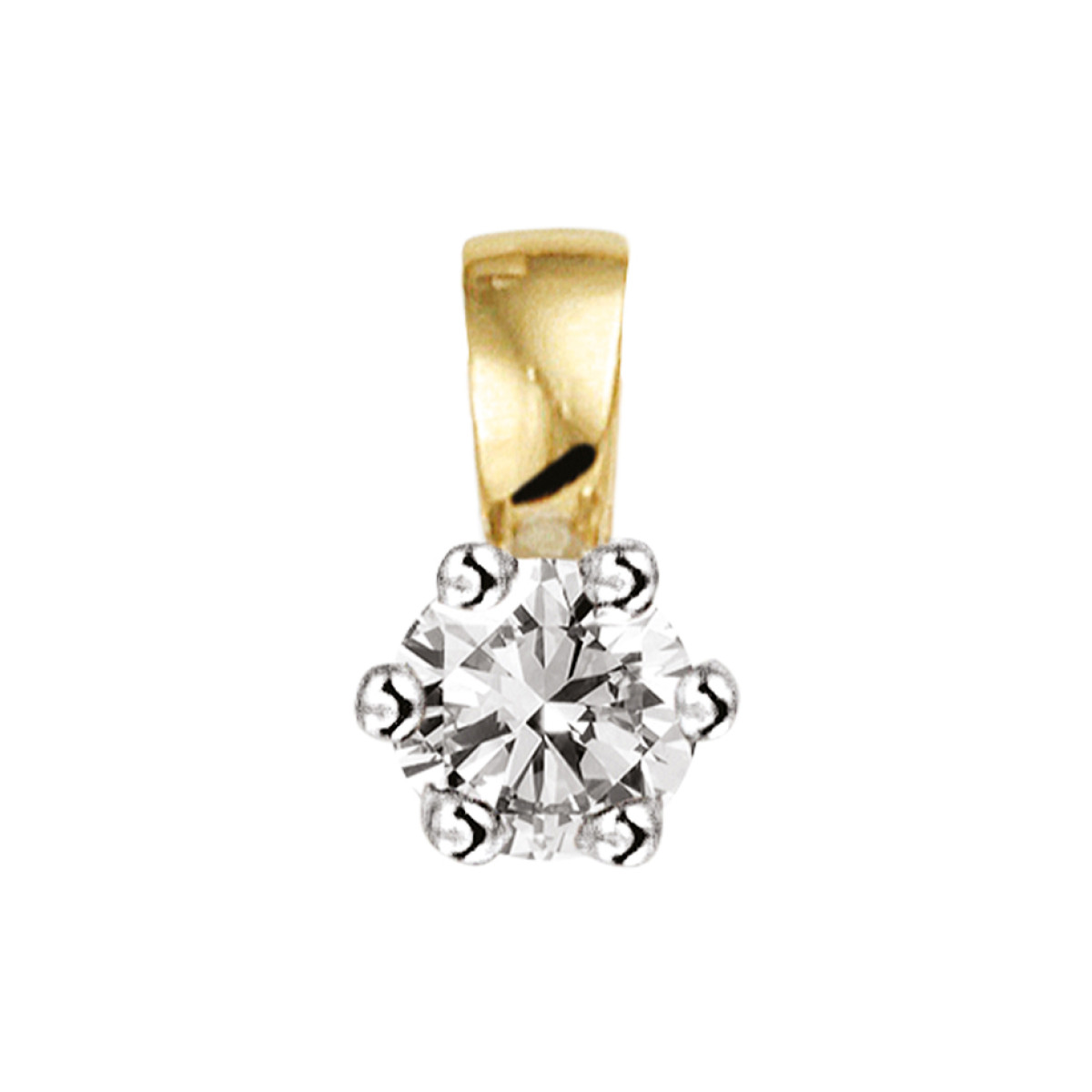 Chique edelstenen hanger met diamant bicolor