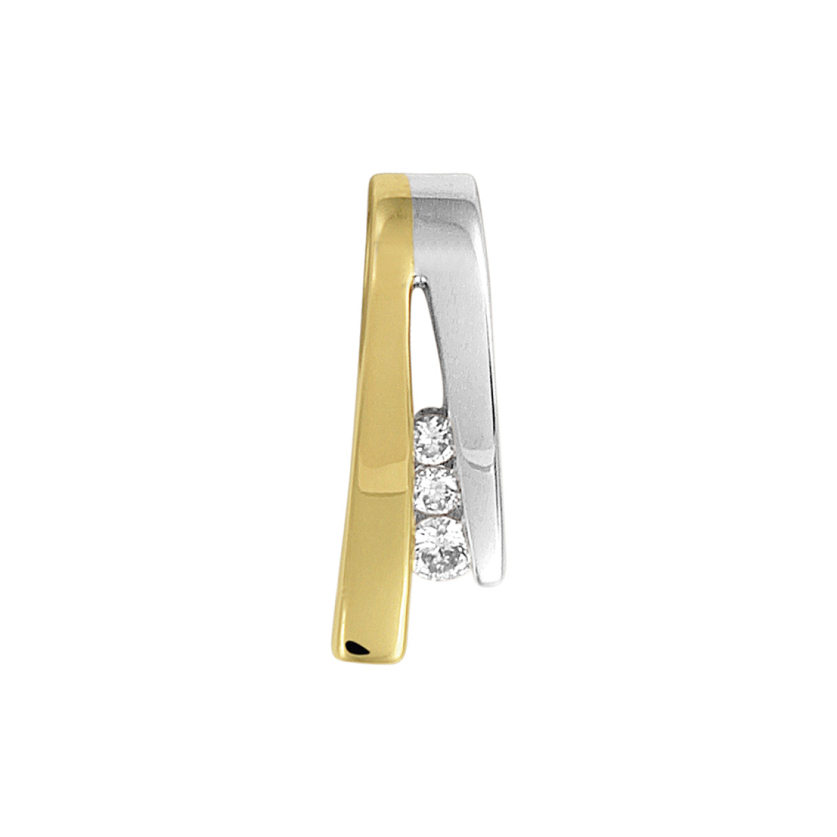 Diamant hanger 14 krt bicolor