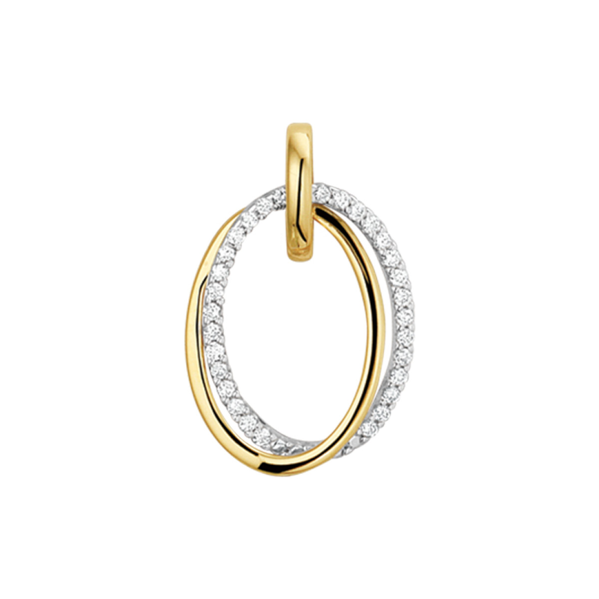 Diamanten hanger ovaal