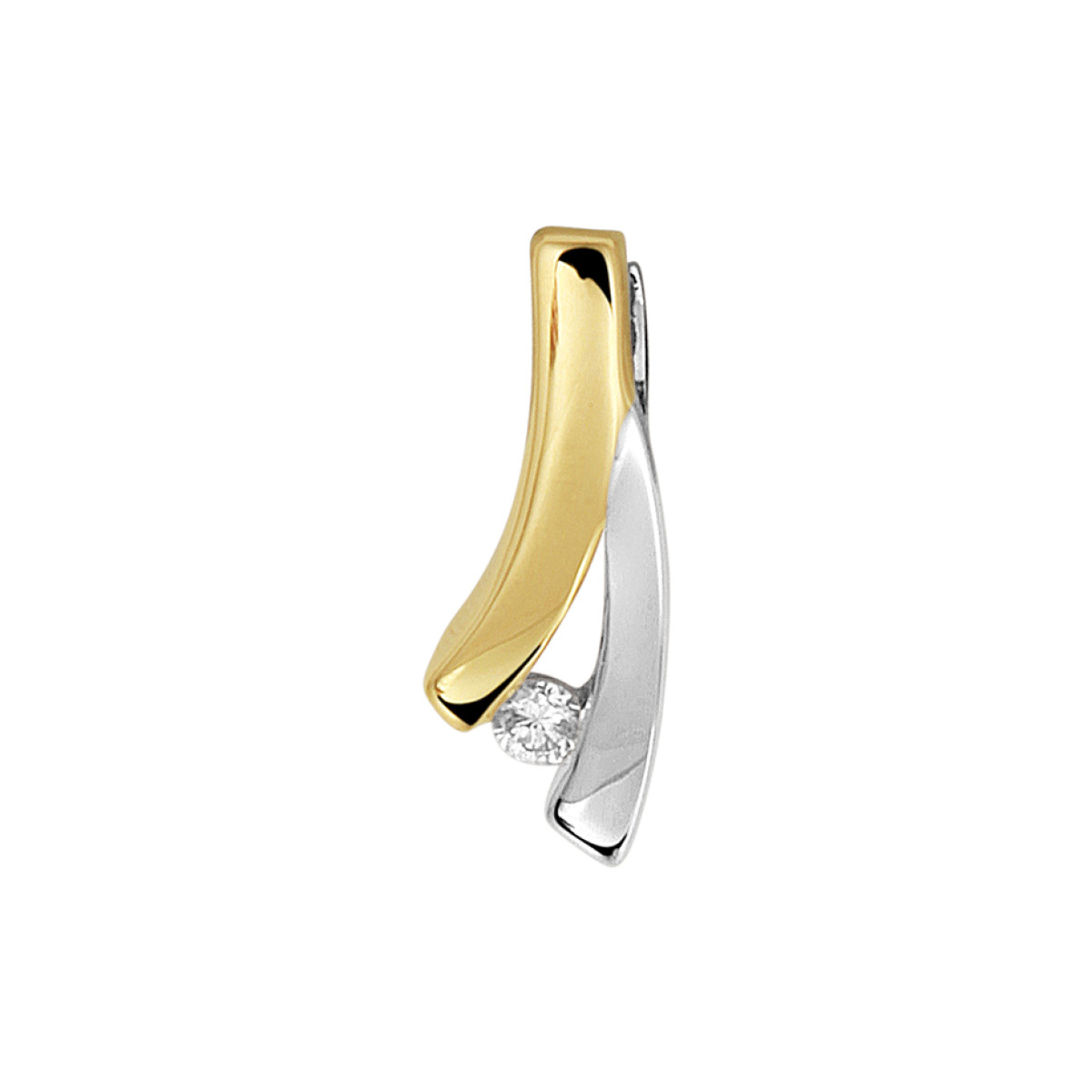 Edelstenen hanger met diamant 0.022 crt in het bicolor