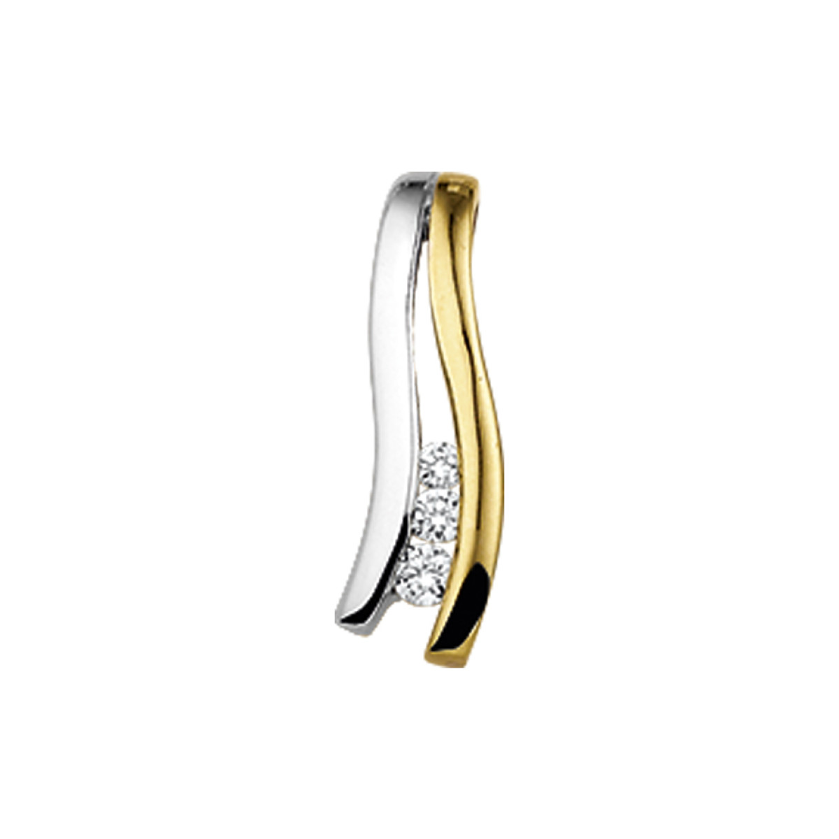 Gouden diamanten hanger 0.06 crt