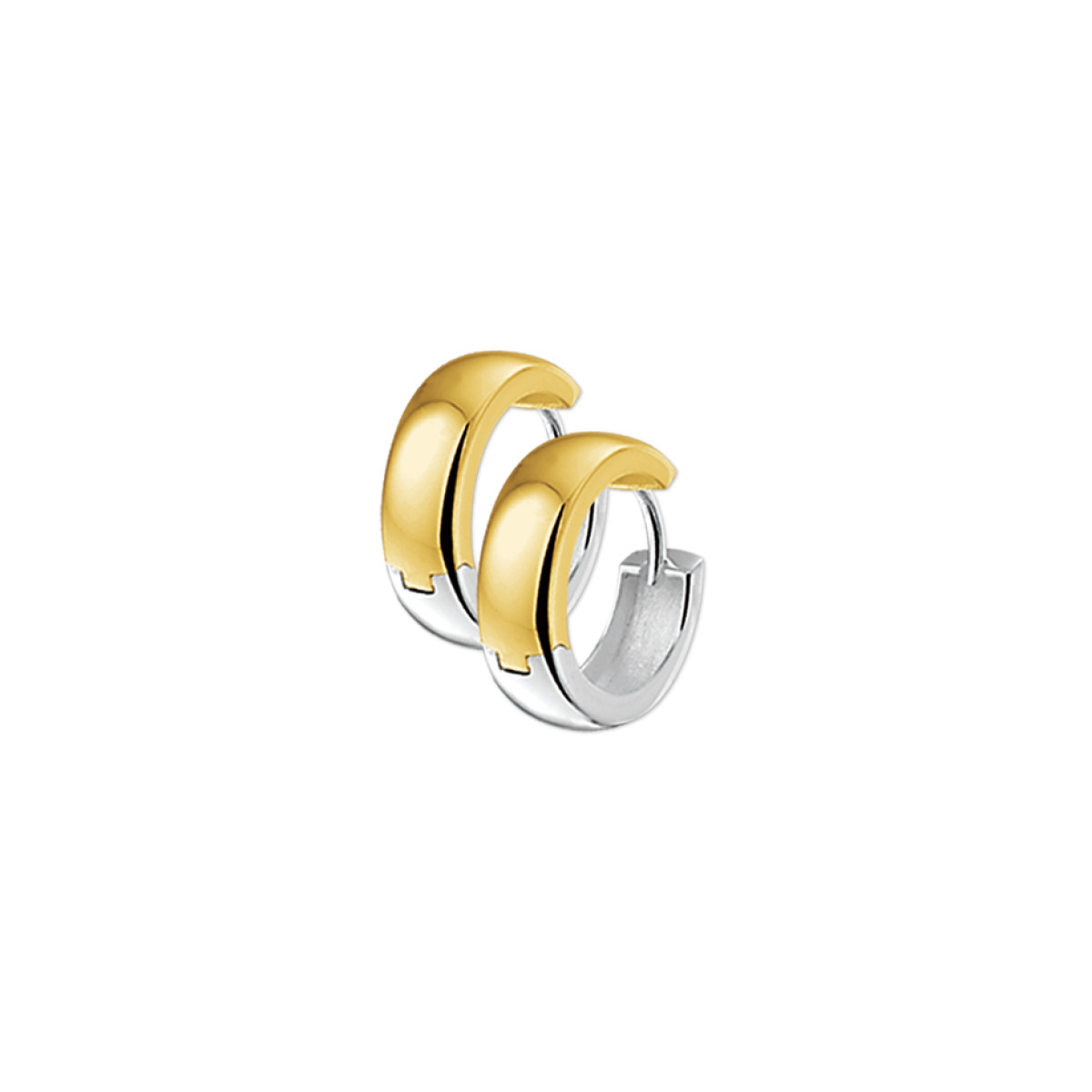Klapcreolen goud en zilverkleurig 5 mm breed