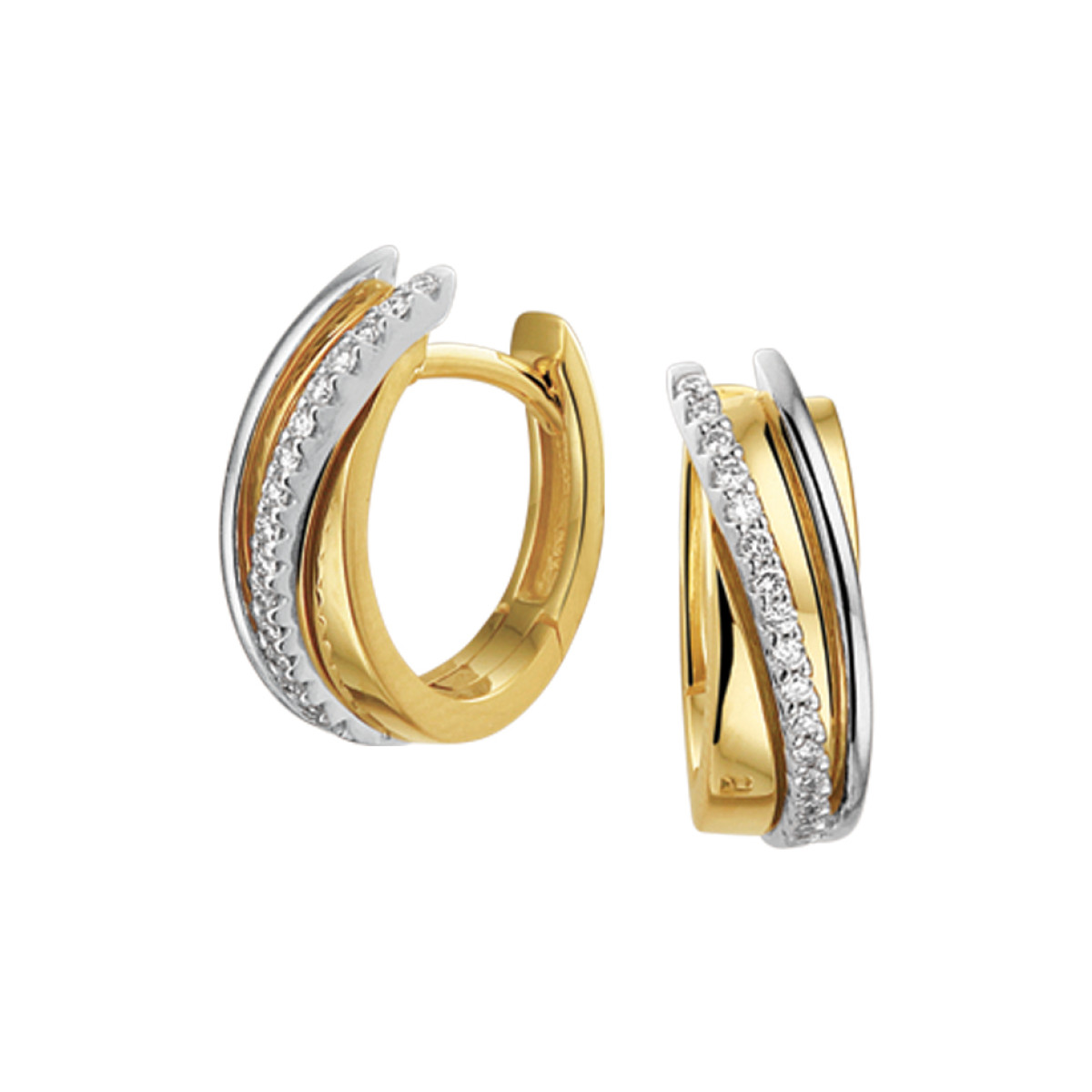 Mooie diamanten klapcreolen 5 mm breed