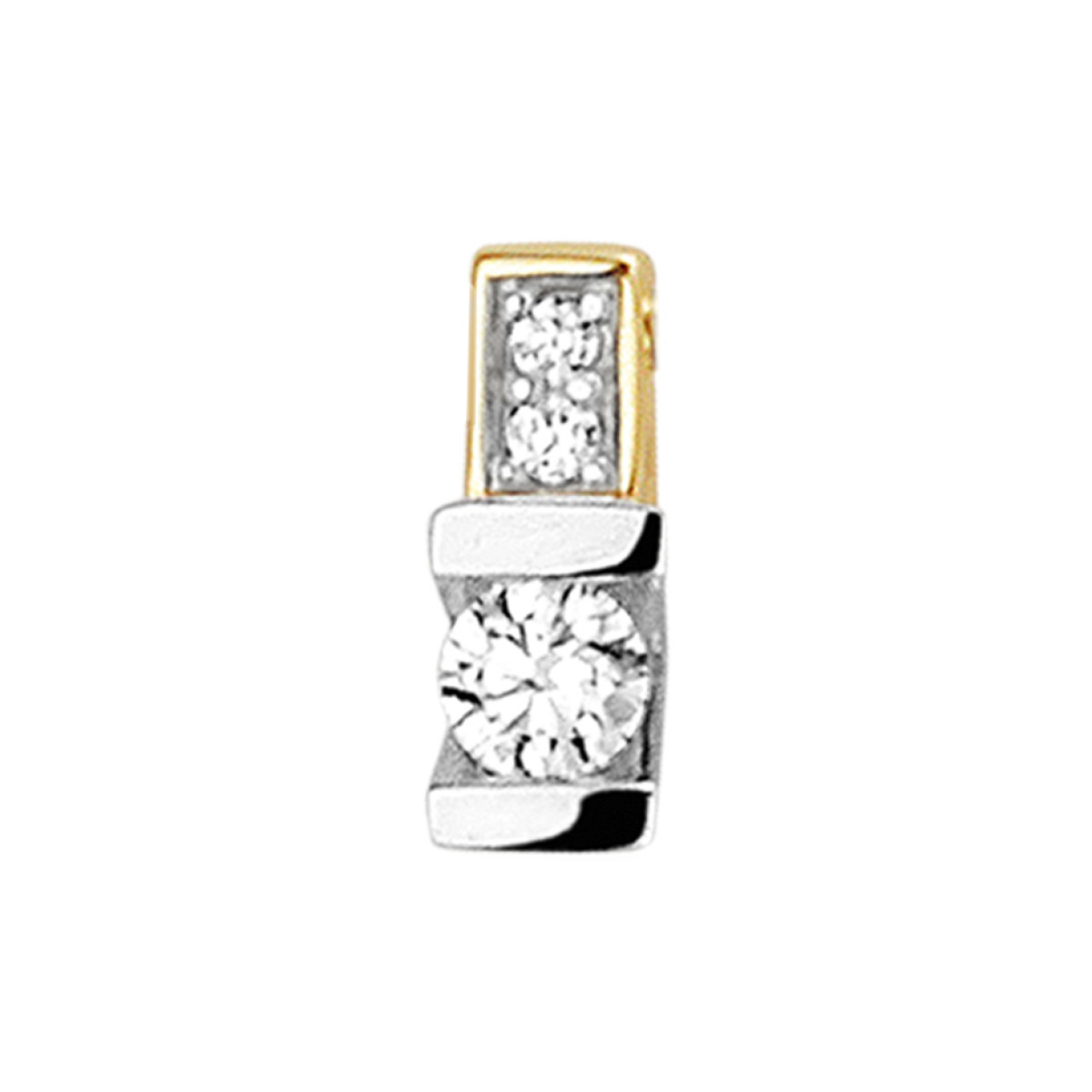 Tweekleurig gouden hanger met diamant