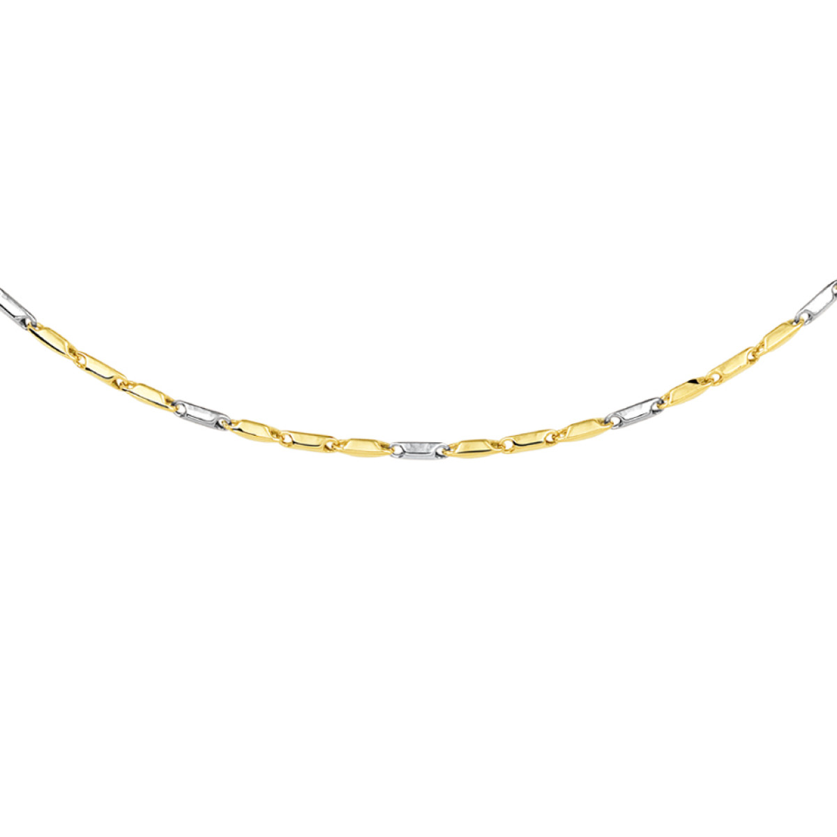 Witgouden en geelgouden ketting