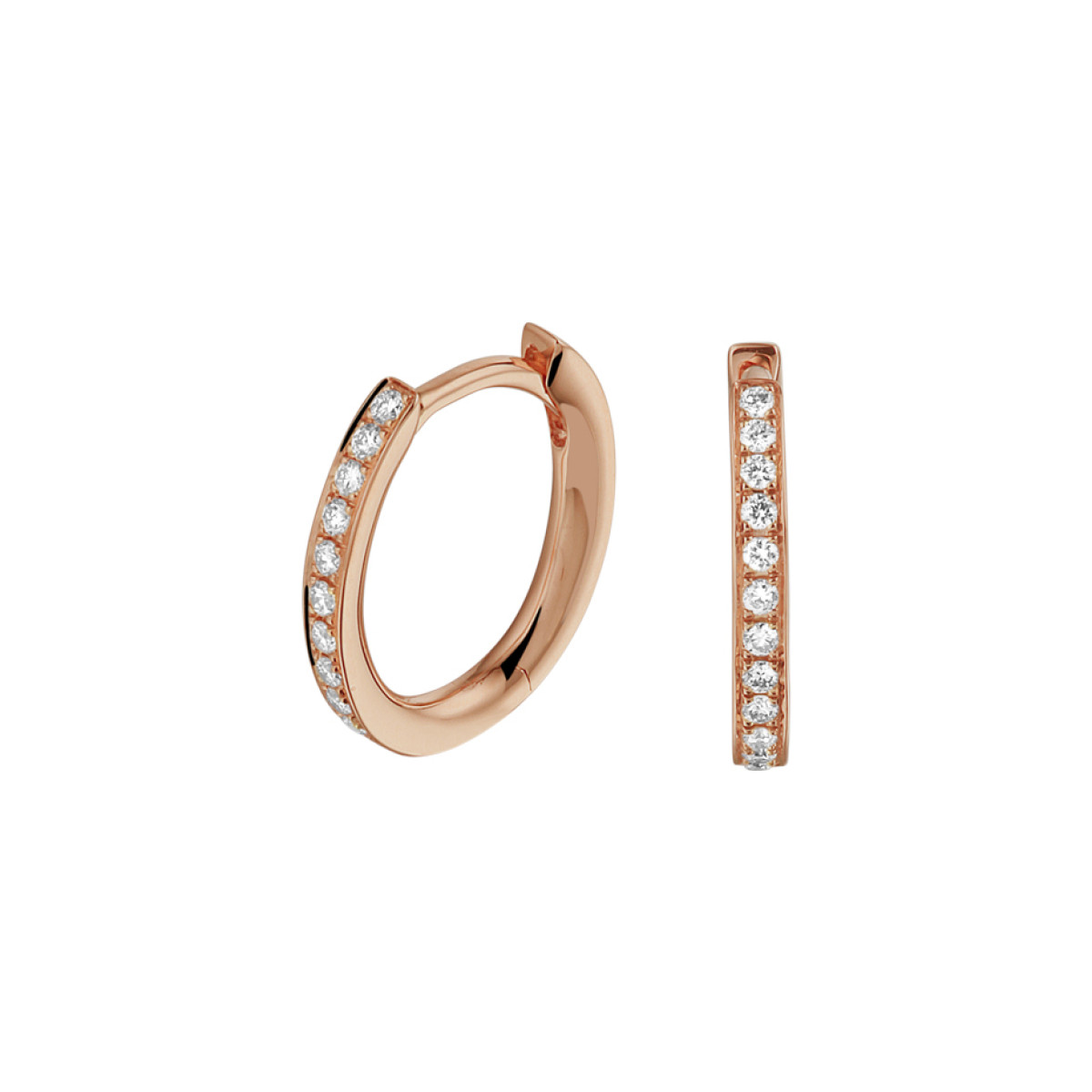 Edelsteen oorbellen met diamant roségoud