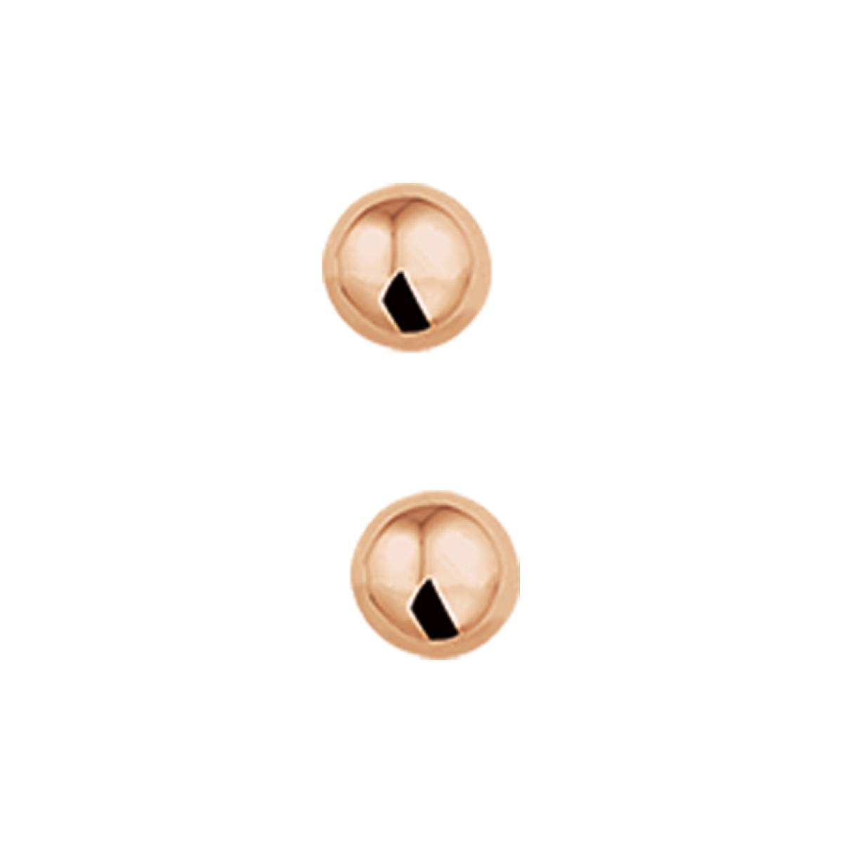 Setje oorknoppen in het rosé goud 4 mm hoogte