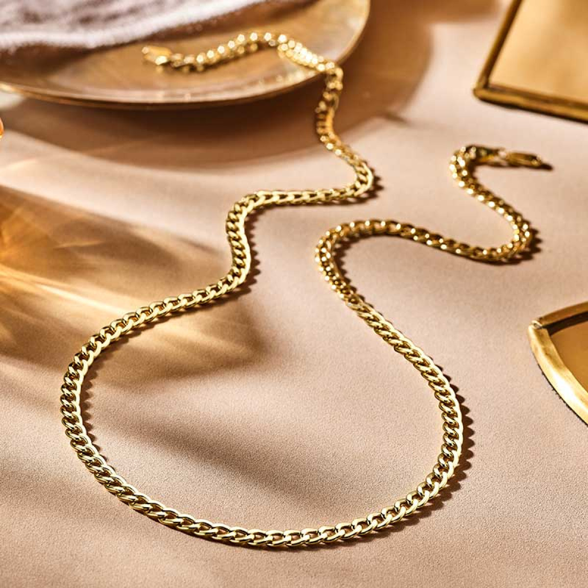 Zilgold heren ketting met gourmetschakel 5 mm