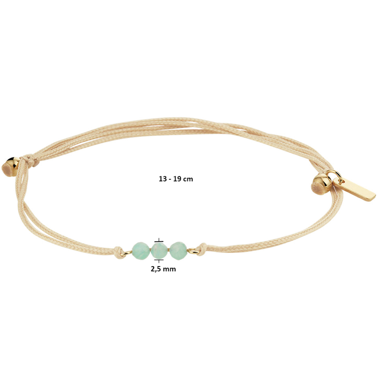 Armband met edelsteen turkoois in het katoen