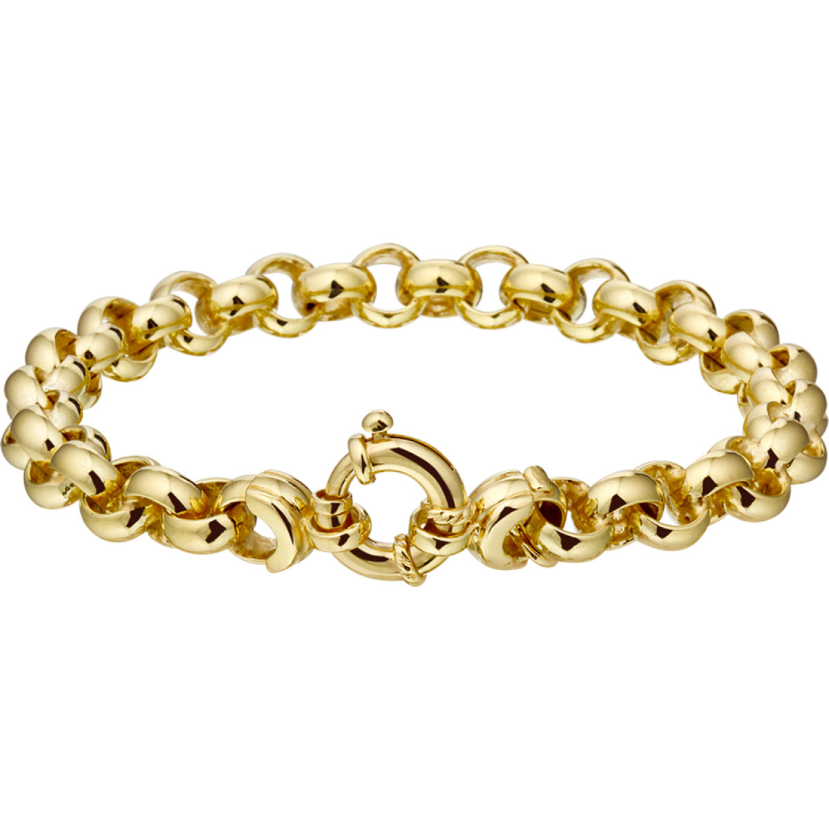 Zilgold armband met jasseron schakel 8 mm breed - Lengte 20 cm