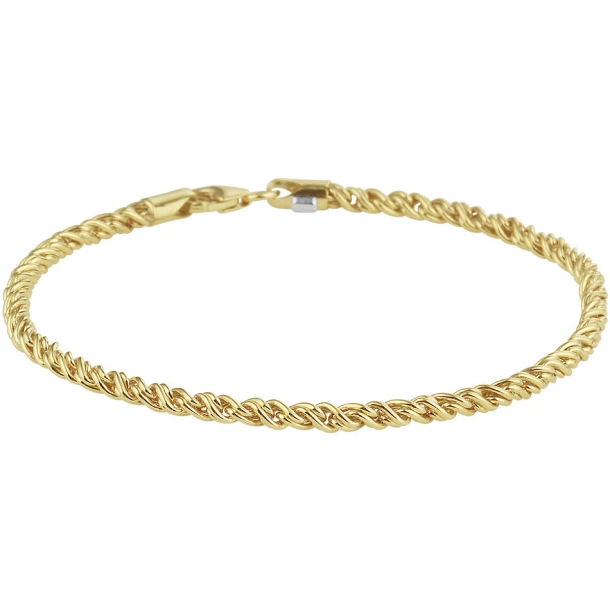 Zilgold armband draadschakel 2.8 mm - Lengte 19 cm