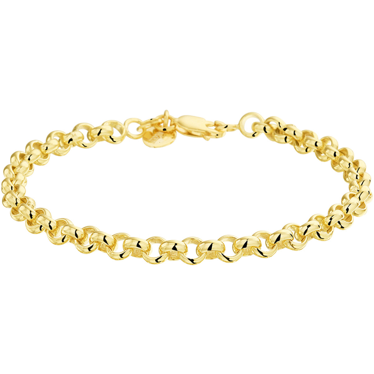 Zilgold armband jasseron 5 mm - Lengte 19 cm