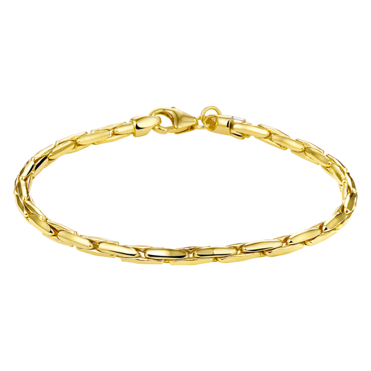 Zilgold armband met cardano schakels 3 mm breed - Lengte 19 cm