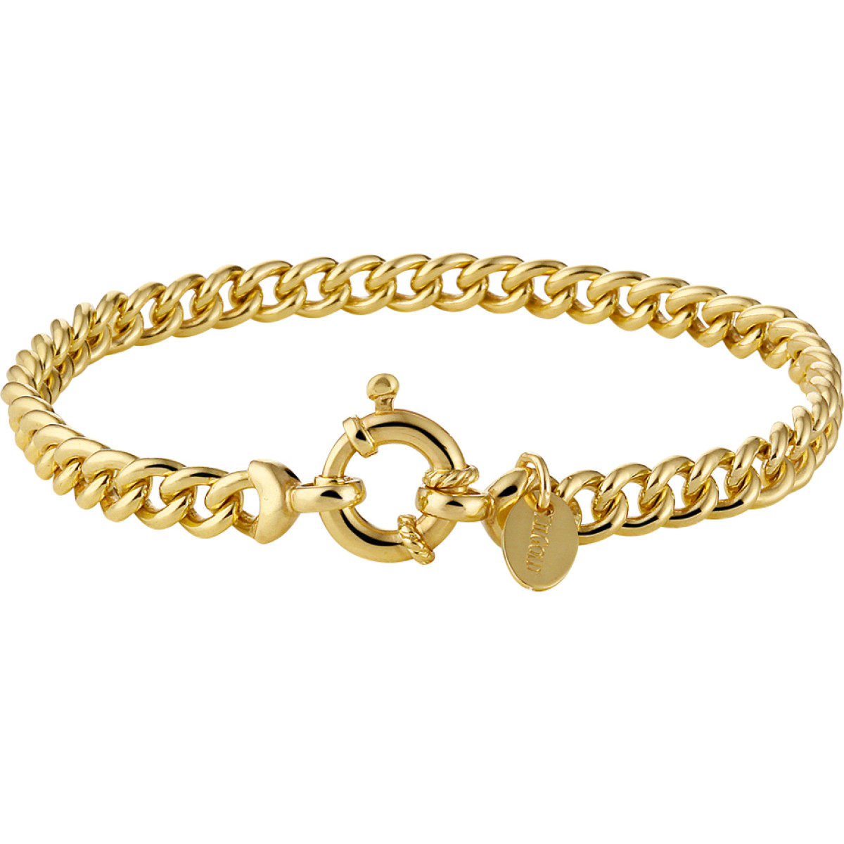 Zilgold damesarmband met gourmet schakels