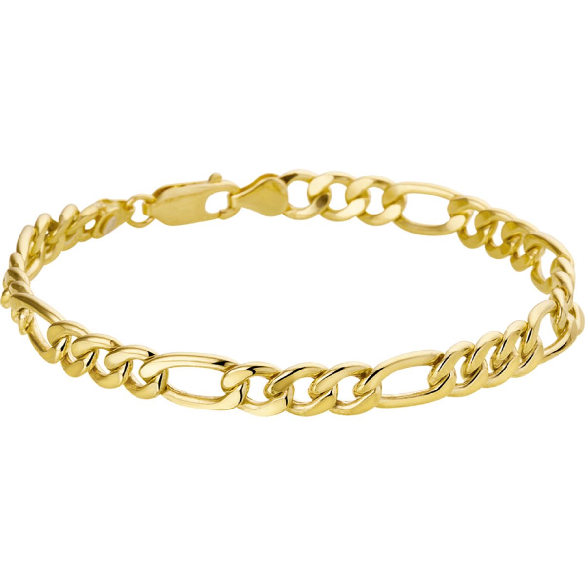 Gouden schakelarmband heren figaro schakels zilgold